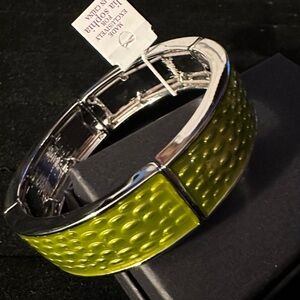New Silver and Green Lia Sophia Stretchy Bracelet